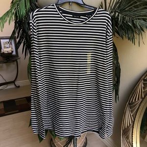 NWT NAUTICA Blue and White Striped Shirt